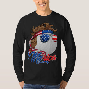 Cute Merica Golf Ball USA Flag Sunglasses Happy 4t T-Shirt