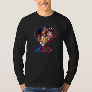 Cute Merica Vizsla & Usa Flag Sunglasses 4th Of Ju T-Shirt