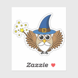 Cute Merlin the Wizard Owl Cartoon