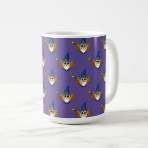 Cute Merlin the Wizard Owl Cartoon Coffee Mug