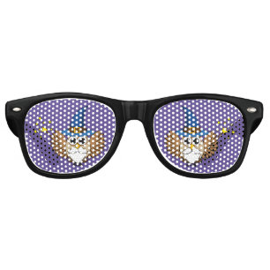 Cute Merlin the Wizard Owl Cartoon Retro Sunglasses