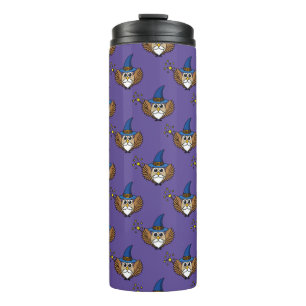 Cute Merlin the Wizard Owl Cartoon Thermal Tumbler