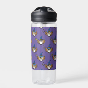 Cute Merlin the Wizard Owl Cartoon Water Bottle