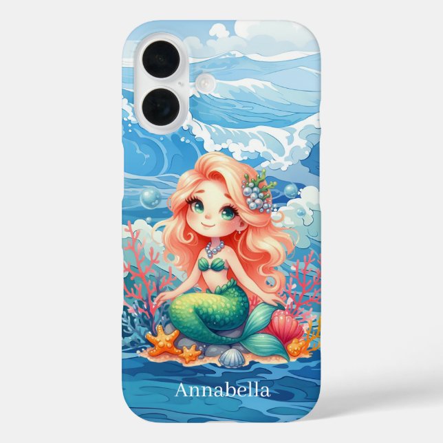 Cute Mermaid add name  Case-Mate iPhone Case (Back)