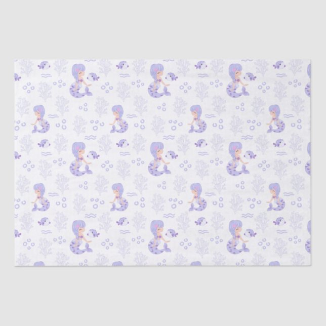 Cute Mermaid Adventure Tissue Paper (Front)