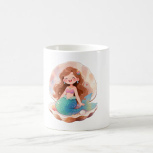 Cute Mermaid Aesthetic Sticker Pastel Ocean Girl Coffee Mug