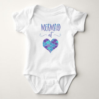 Cute Mermaid at Heart Baby Bodysuit