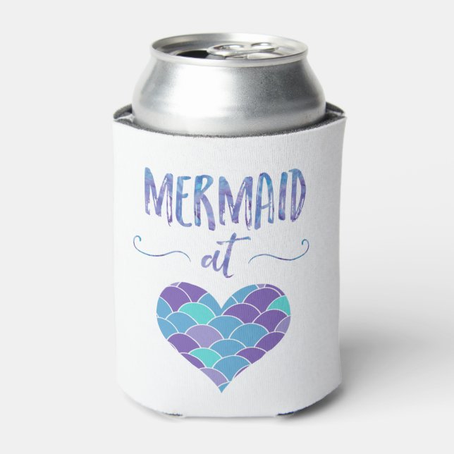 Cute Mermaid at Heart Can Can Cooler (Can Front)