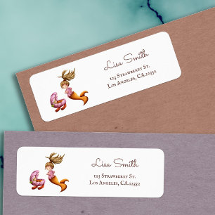 Cute Mermaid Baby Announcement Return Address Label