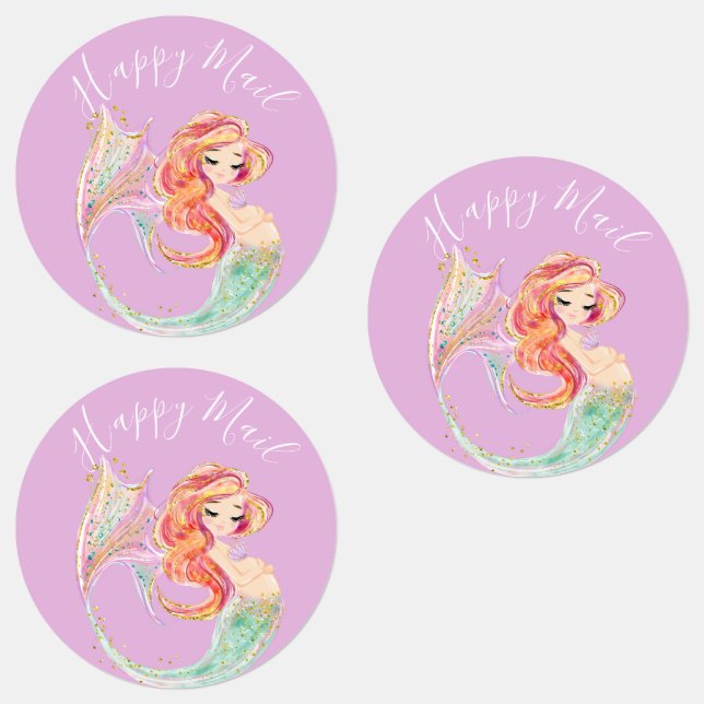 CUTE MERMAID BABY SHOWER Pink  Labels (Group)