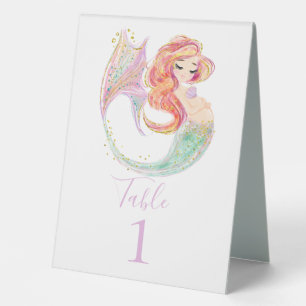 CUTE MERMAID BABY SHOWER TABLE TENT SIGN