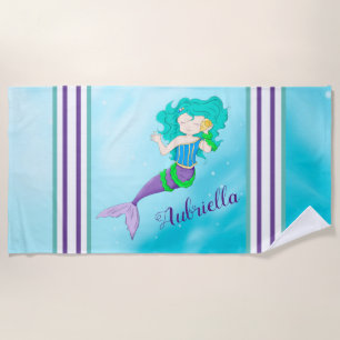 Cute Mermaid Beach Towel