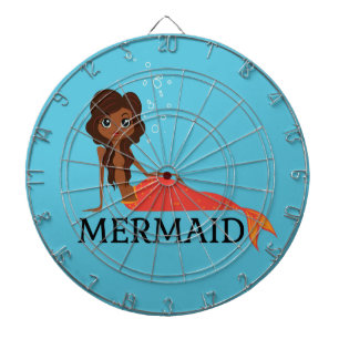 Cute Mermaid (Beautiful Black Girl) Dartboard