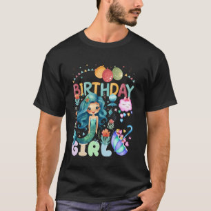Cute mermaid Birthday Frog Girl Loves mermaid Birt T-Shirt