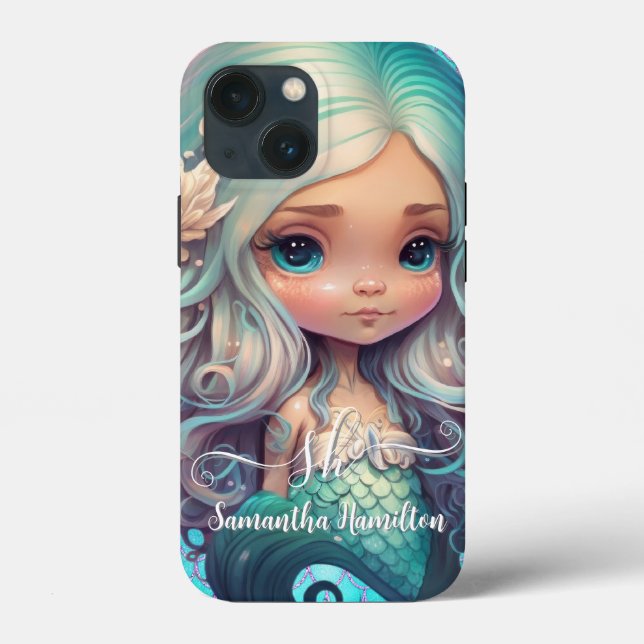 Cute Mermaid Blue Ocean  Case-Mate iPhone Case (Back)