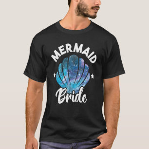 Cute Mermaid Bride Seashell Matching Mermaid Squad T-Shirt