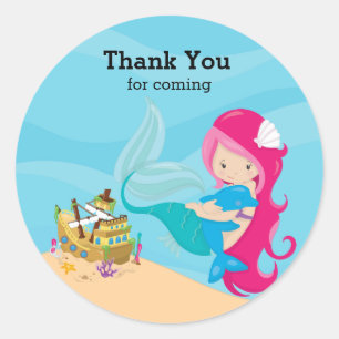Cute Mermaid Classic Round Sticker