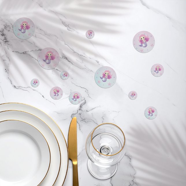 Cute Mermaid Girl Birthday Party Confetti (Creator Uploaded)