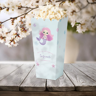 Cute Mermaid Girl Birthday Party Popcorn Box