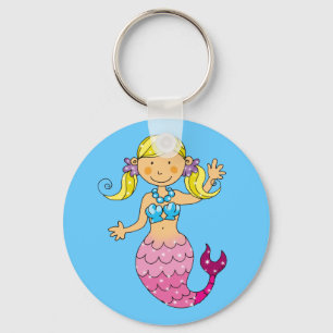 Cute Mermaid Girl Party Design   Key Ring