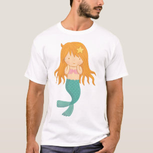 Cute Mermaid Girl with Orange Hair T-Shirt
