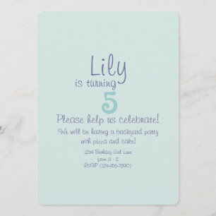 Cute Mermaid Girls Birthday Party Invite