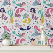 Cute Mermaid Girls Nursery Room Decor