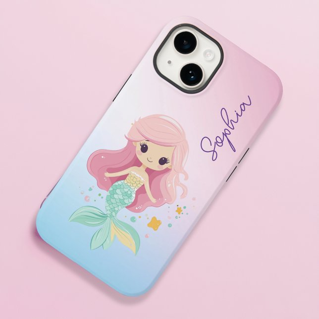 Cute Mermaid Girls Personalized  Case-Mate iPhone Case (Creator Uploaded)