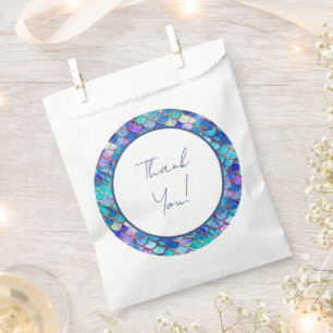 Cute Mermaid Little Girls Birthday Party Thank You Favour Bag