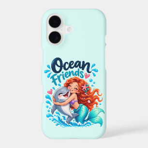 Cute Mermaid Ocean Friends Dolphin Design