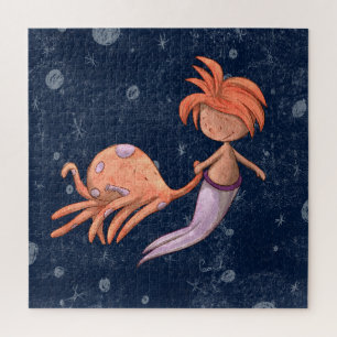 Cute Mermaid Octopus  Jigsaw Puzzle