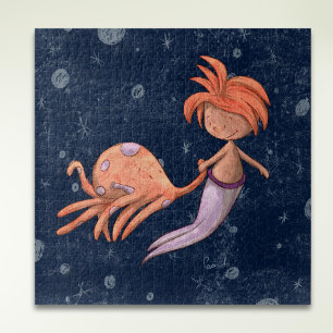 Cute Mermaid Octopus Jigsaw Puzzle