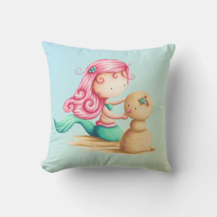 Cute Mermaid Painting Cushion