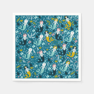 Cute Mermaid Paper Napkins