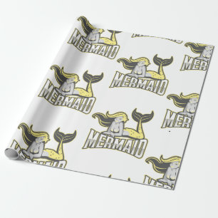 Cute Mermaid Party Yellow Wrapping Paper
