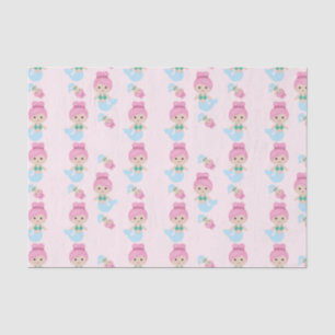 Cute mermaid pattern pink tissue paper