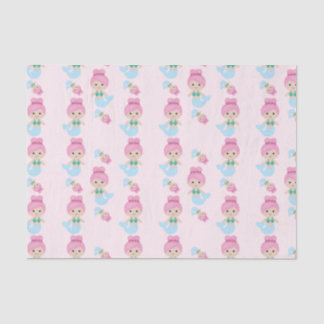 Cute mermaid pattern pink tissue paper