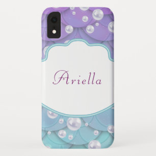 Cute Mermaid Personalised glitter iPhone XR Case