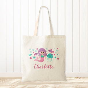 Cute Mermaid Personalised Tote Bag