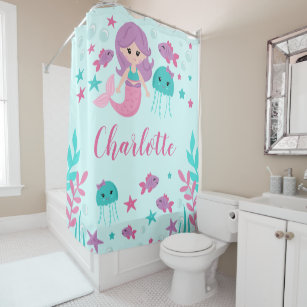 Cute Mermaid Shower Curtains Zazzle Com Au