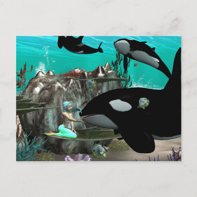Cute mermaid postcard (Front)