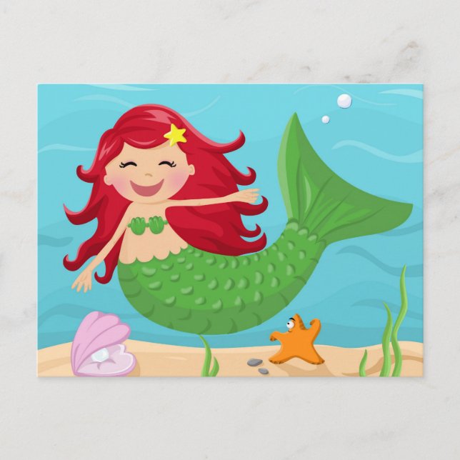 Cute mermaid postcard (Front)
