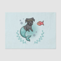 Cute Mermaid Princess Dog Cartoon Illustration