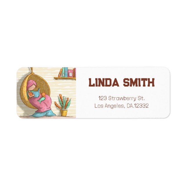 Cute Mermaid Reader Return Address Label (Front)