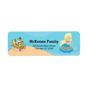 Cute Mermaid Return Address Label