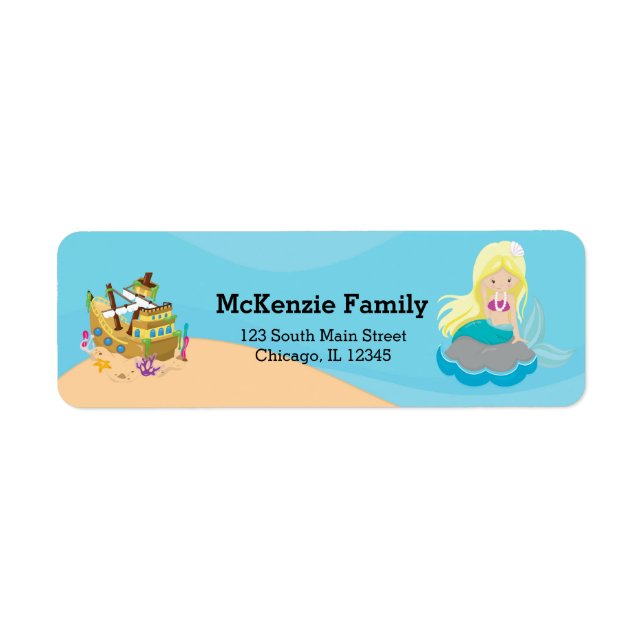 Cute Mermaid Return Address Label (Front)
