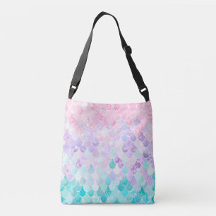 Cute Mermaid Scales Crossbody Bag, Pink, Purple Bag