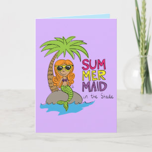 Cute Mermaid Summer Greeting Cards