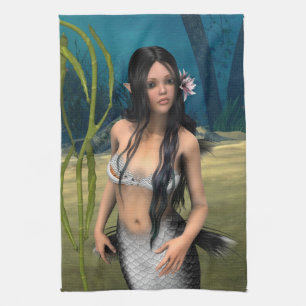 Cute Mermaid Tea Towel