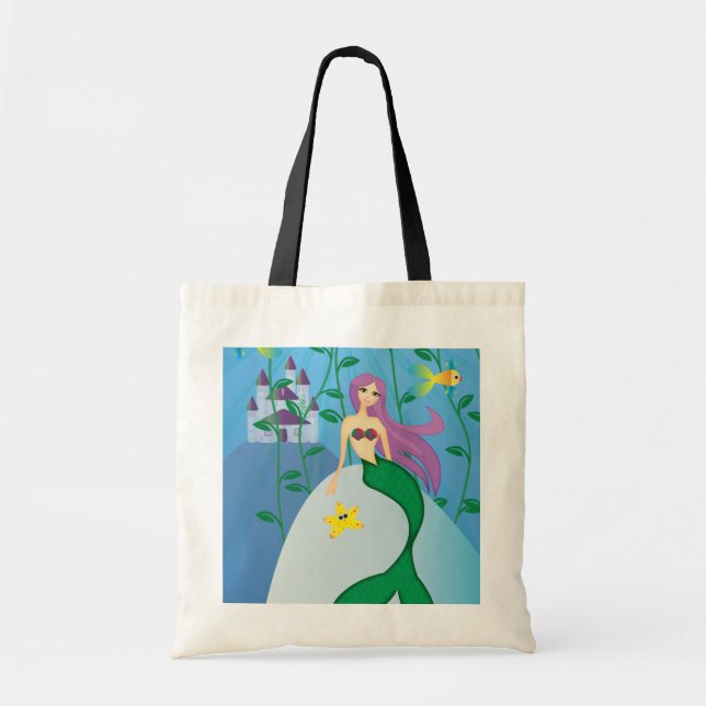 Cute Mermaid Tote Bag (Front)